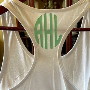 Racerback monogrammed tank top